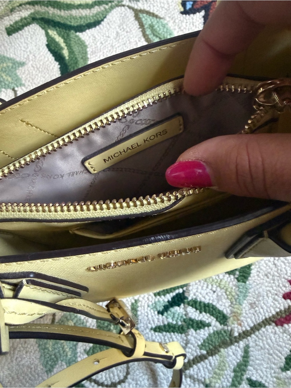 Michael Kors Pale Yellow / Butter Yellow Saffiano Mini Satchel - Picture 7 of 9